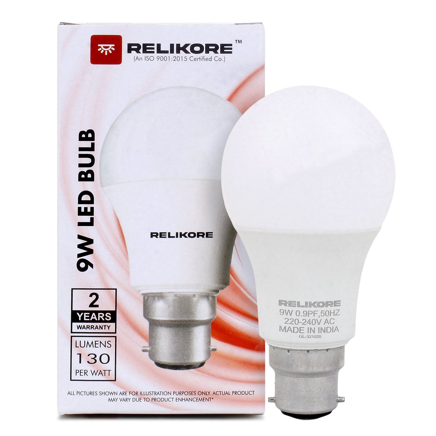 Relikore 09W Cool White LED Bulb | Pack Of 06