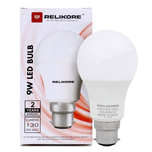 Relikore 09W Cool White LED Bulb | Pack Of 06