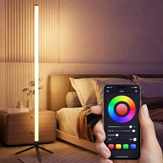 RELIKORE 360° Vectra LED Floor Ambient Lamp | 60 LEDs | iOS & Android App Control | IR Remote & Button Control | USB Powered 5V | Mood Lighting for Bedroom, Gaming, & Home Decor