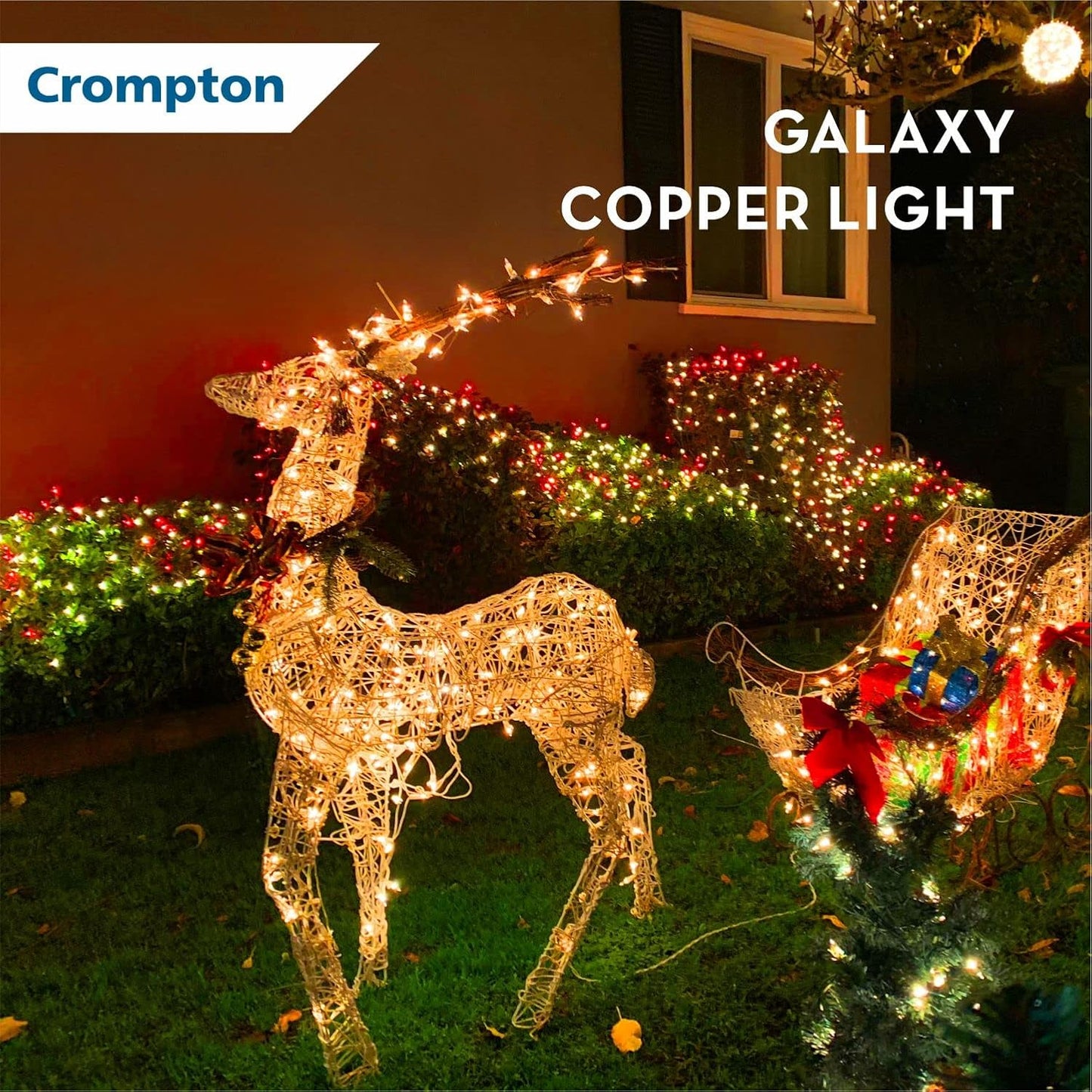 Crompton Galaxy Copper USB-Powered Fairy Lights: 100 Warm White LEDs, 10m Long
