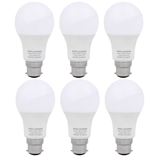 Relikore 09W Cool White LED Bulb | Pack Of 06